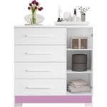 cômoda notável branco e rosa nt5185