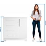 cômoda notável branco e rosa nt5185