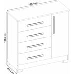 cômoda notável branco e rosa nt5185