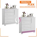 cômoda notável branco e rosa nt5185