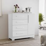 cômoda notável branco e rosa nt5185