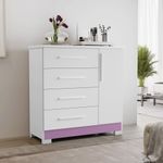 cômoda notável branco e rosa nt5185