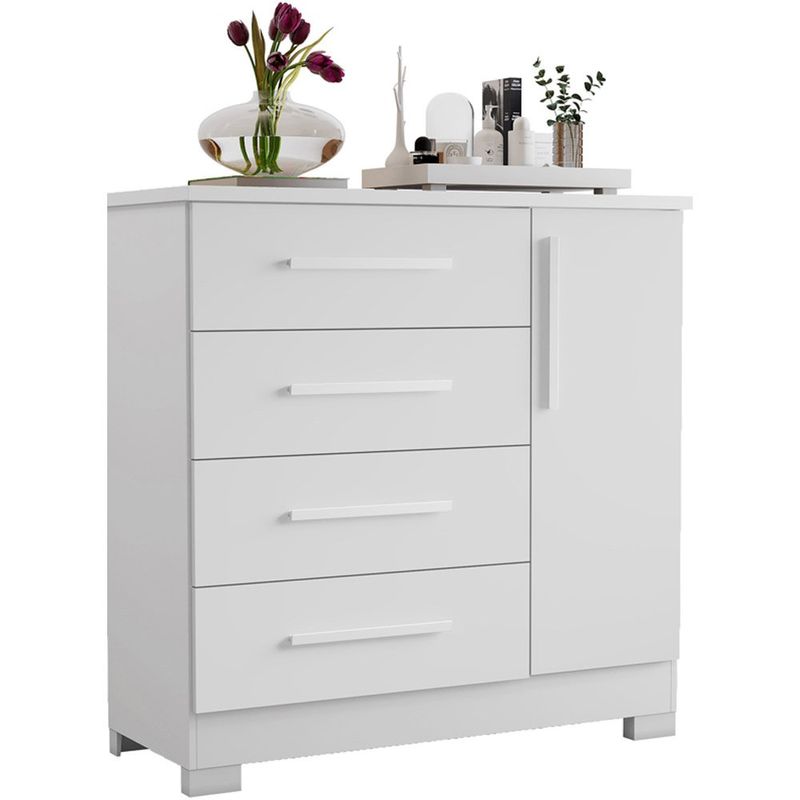 cômoda notável branco e rosa nt5185