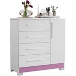 cômoda notável branco e rosa nt5185