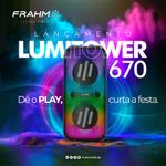 caixa de som amplificada frahm lumi tower 670w preto