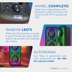 caixa de som amplificada frahm lumi tower 670w preto