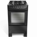 fogão 4 bocas mueller automático gás preto mfv4bb