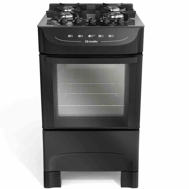 fogão 4 bocas mueller automático gás preto mfv4bb
