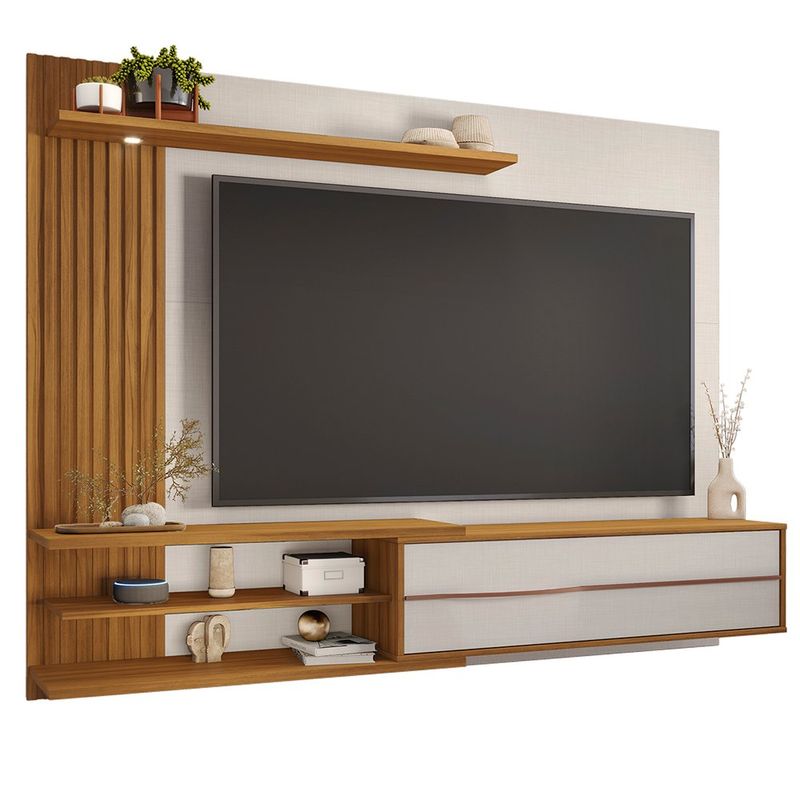 painel para tv até 65" notável trend freijó e off white nt1355