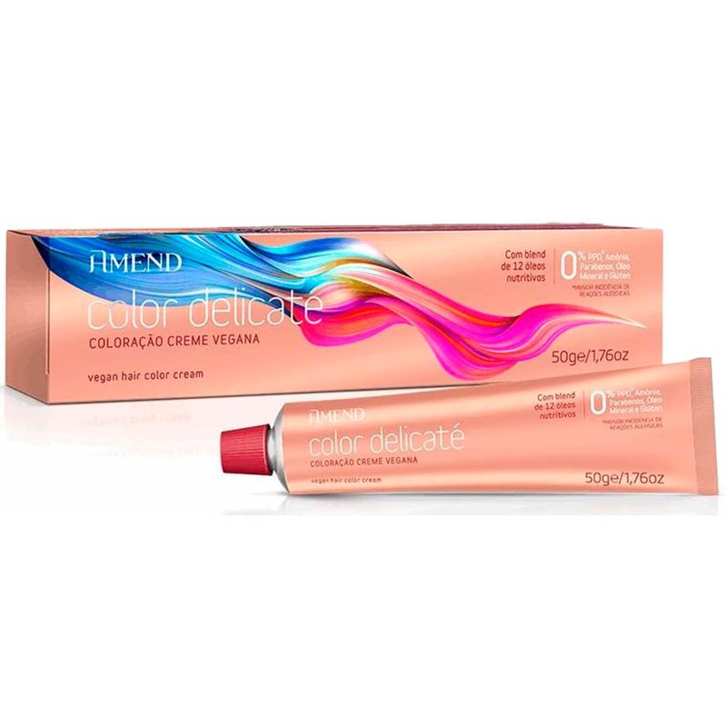 tintura para cabelo delicaté castanho médio 4.0 50g amend