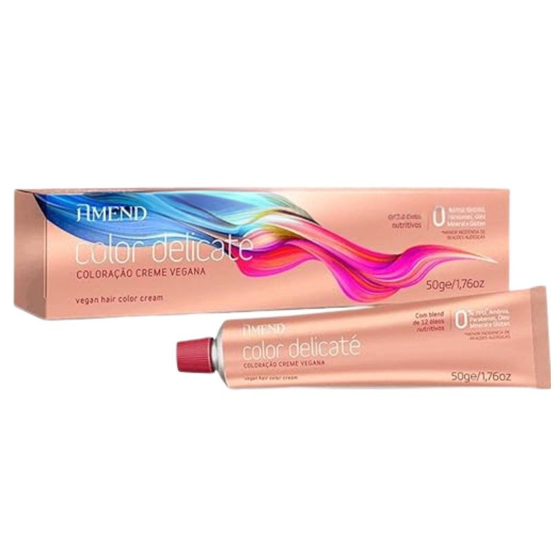 tintura para cabelo delicaté 7.1 louro médio 50g amend