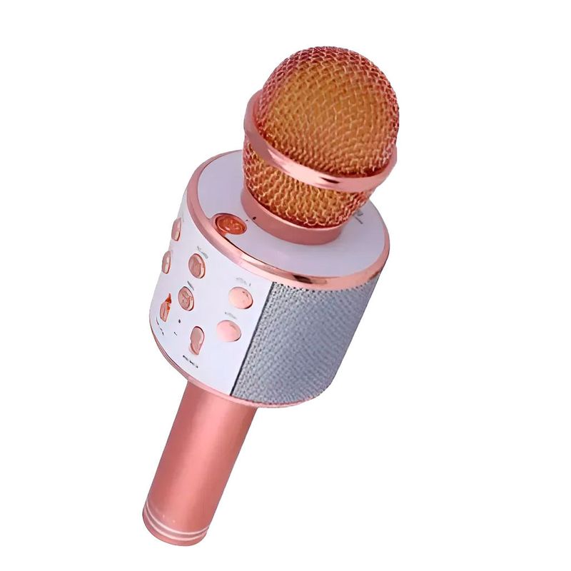 microfone karaokê handheld ktv bluetooth rosa (mp)