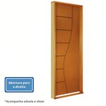 kit porta madeforming com aduela e alizar lado direito 210x60cm friso 03 marrom magno (mp)