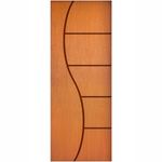 kit porta madeforming com aduela e alizar lado direito 210x60cm friso 03 marrom magno (mp)