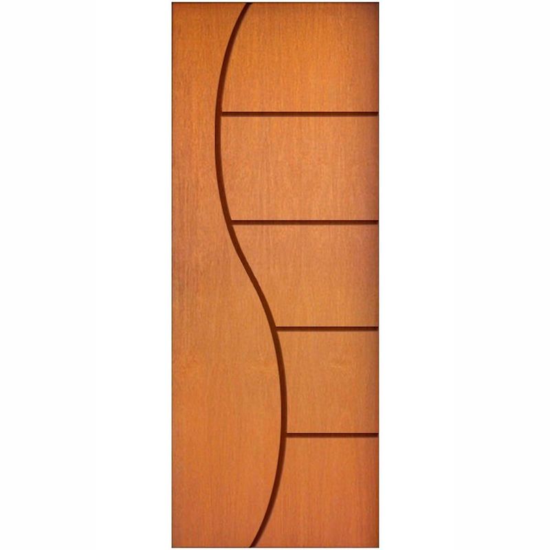 kit porta madeforming com aduela e alizar lado direito 210x60cm friso 03 marrom magno (mp)