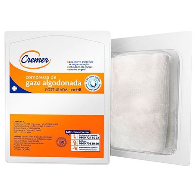 compressa de gaze cremer max 11 fios 15x30 cm 5 unidades