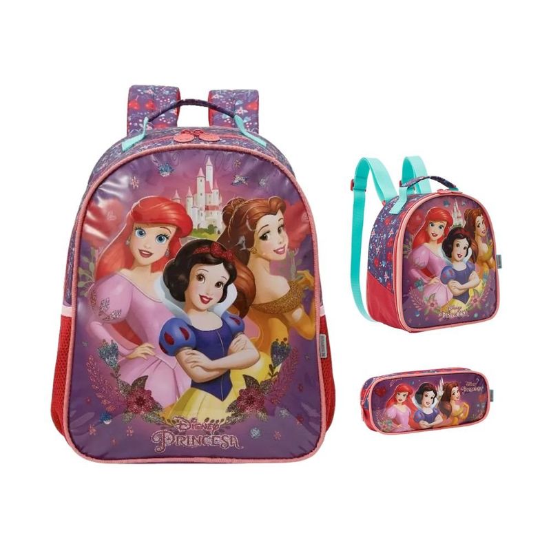 Kit Mochila Xeryus 3 Peças Princesas