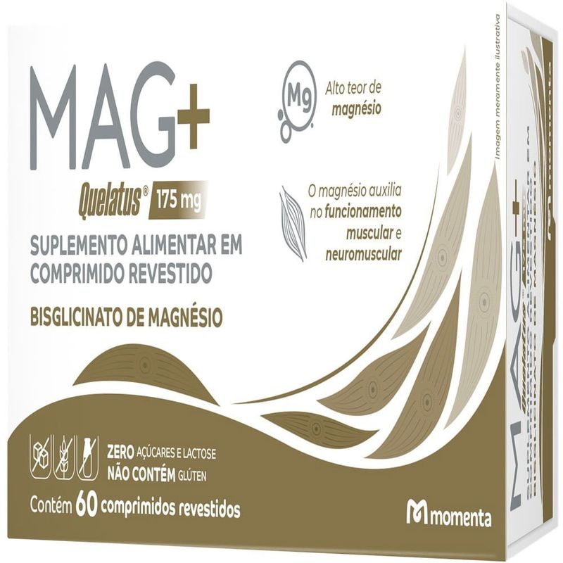 suplemento alimentar mag+ quelatus 175mg 60 comprimidos momenta