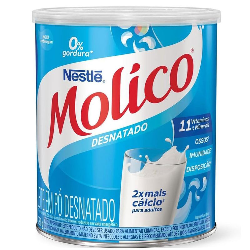 leite em pó nestlé molico desnatado total vitamina d 280g