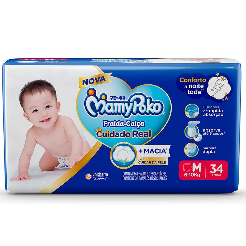 fralda mamypoko calça jumbo m c/39