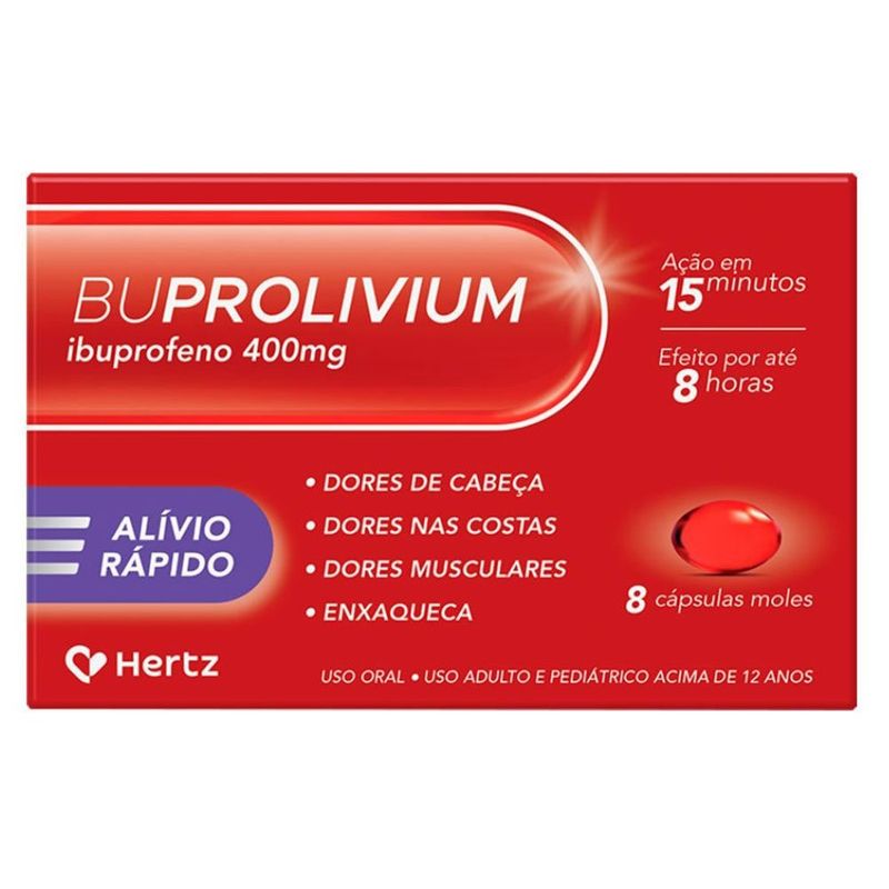 buprolivium ibuprofeno 400mg 8 cápsulas moles hertz