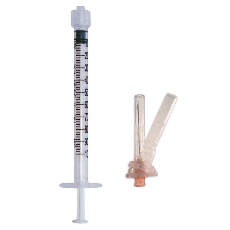 seringa 1ml luer lock com agulha 13x4,5 dispositivo de segurança sr