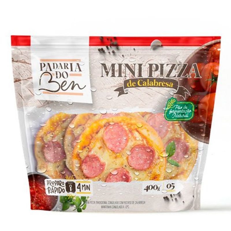 mini pizza calabresa padaria do bem 400g