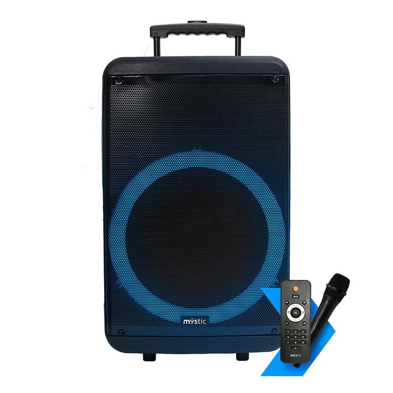 caixa de som amplificada mystic 15" bluetooth com microfone sem fio (mp)