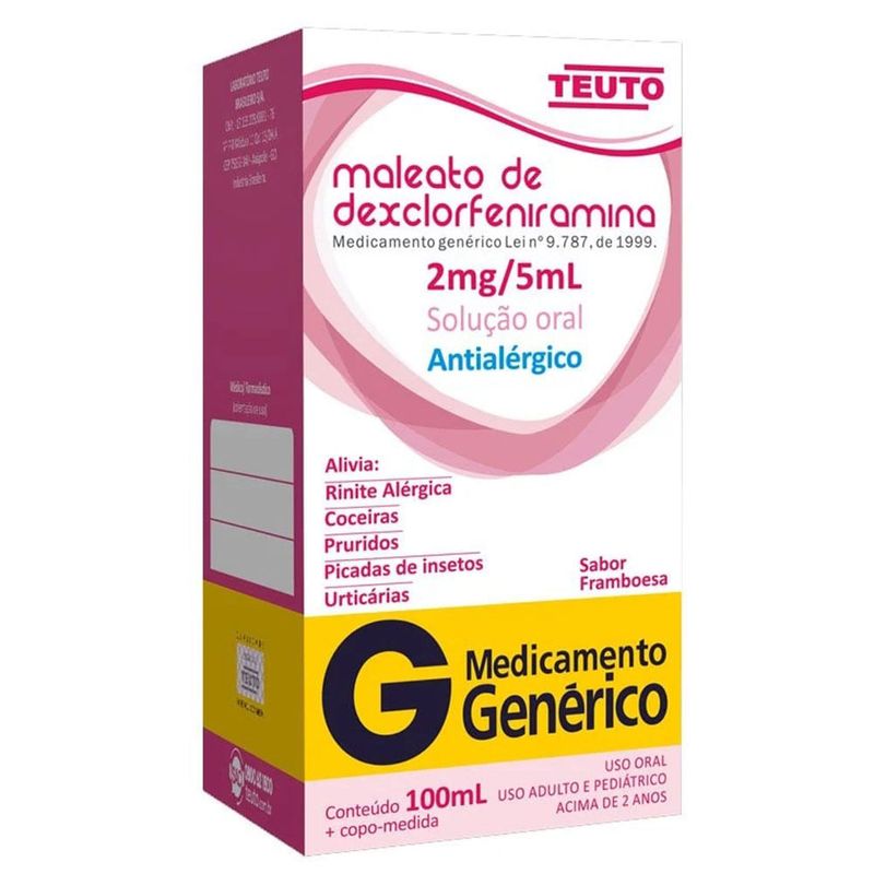 maleato de dexclorfeniramina 0,2mg/5ml solução oral