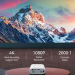 projetor colpoint android 11 wi-fi 6 4000 lúmens com suporte 4k branco l007a e-bi