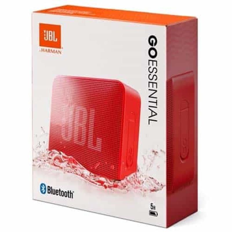 caixa de som portátil jbl go essential 3w rms bluetooth à prova d'água vermelho