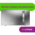 micro-ondas consul 32 litros espelhado menu fácil cinza cms46ar
