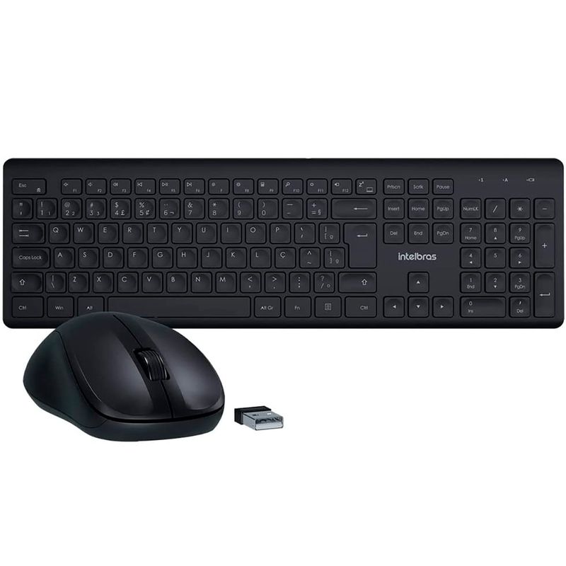 teclado e mouse intelbras sem fio preto csi50 4294200