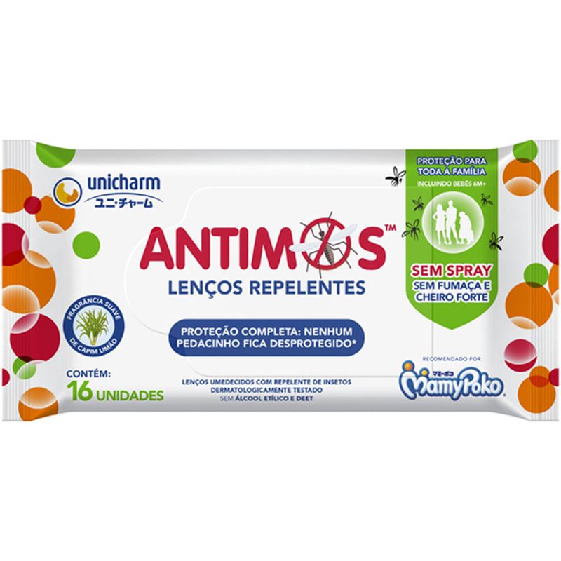 lenços umedecidos repelentes mamypoko antimos 16 unidades