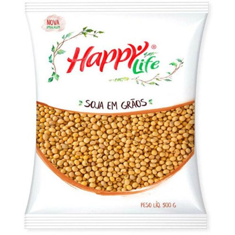soja em grãos happy life 500g