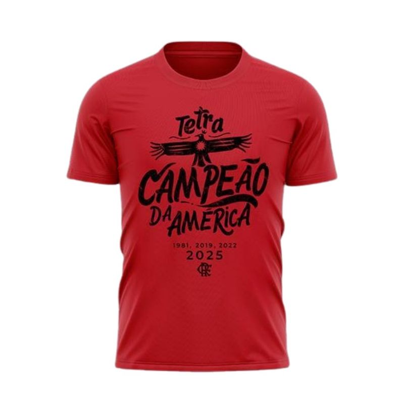 camiseta masculina flamengo braziline tetra libertadores vermelho gg (mp)