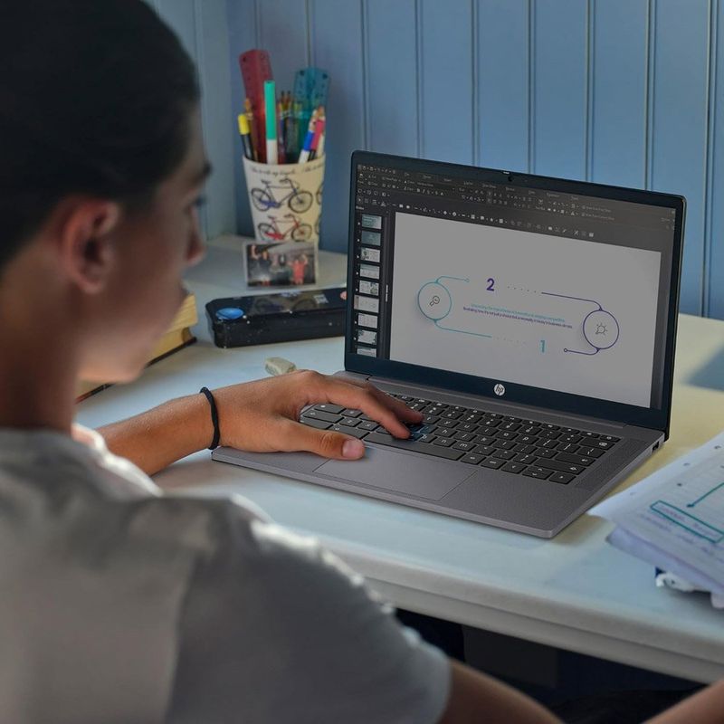 notebook hp chromebook tela hd 14" intel n100 8gb ram 128gb ufs gráfico intel uhd chrome os a-bi