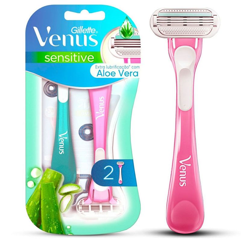 aparelho de depilar gillette venus sensitive 2 unidades