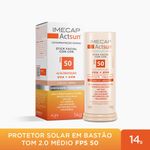 protetor solar facial stick fps50 imecap actsun toque seco tom 2.0 médio