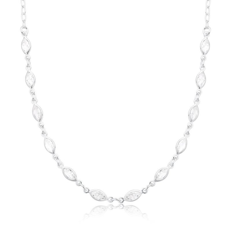 colar prata 925 luiza mota navetes cristal 40cm 201391 (mp)
