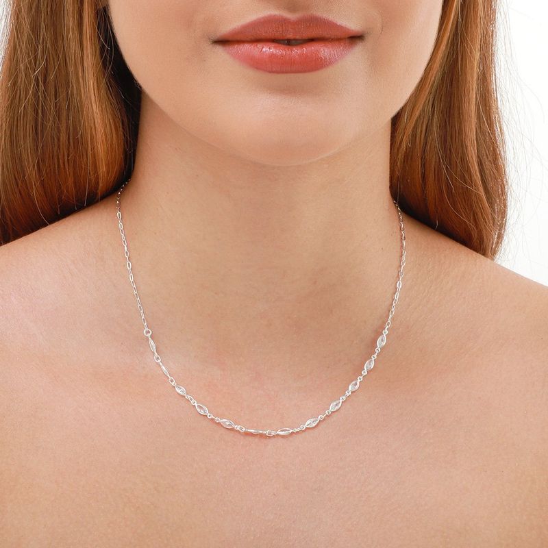 colar prata 925 luiza mota navetes cristal 40cm 201391 (mp)