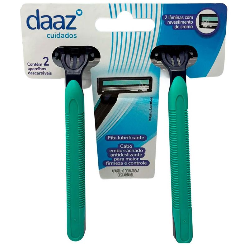 aparelho de barbear daaz 2 lâminas 2 unidades
