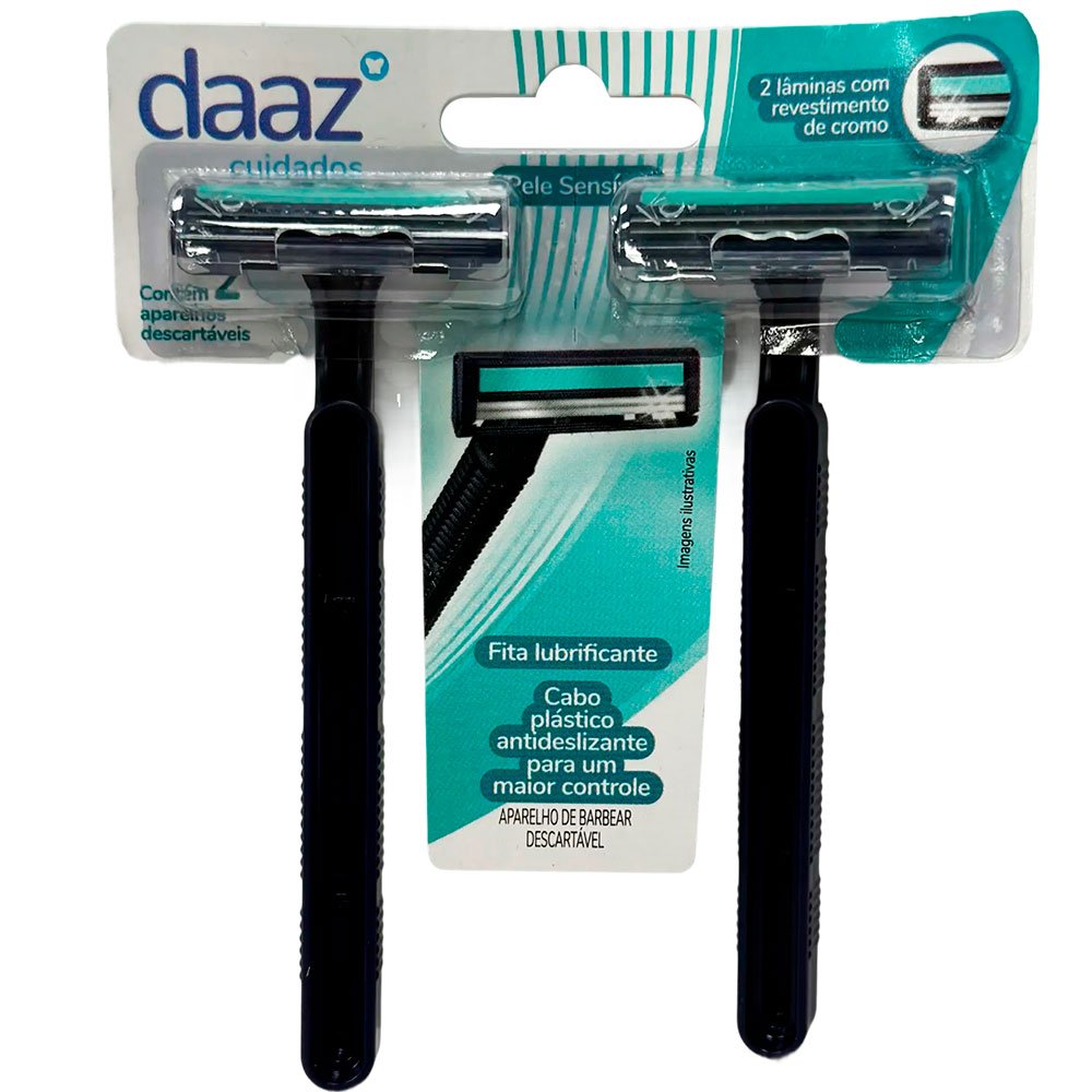 Aparelho de Barbear Daaz 2 Lâminas Pele Sensível 2 Unidades