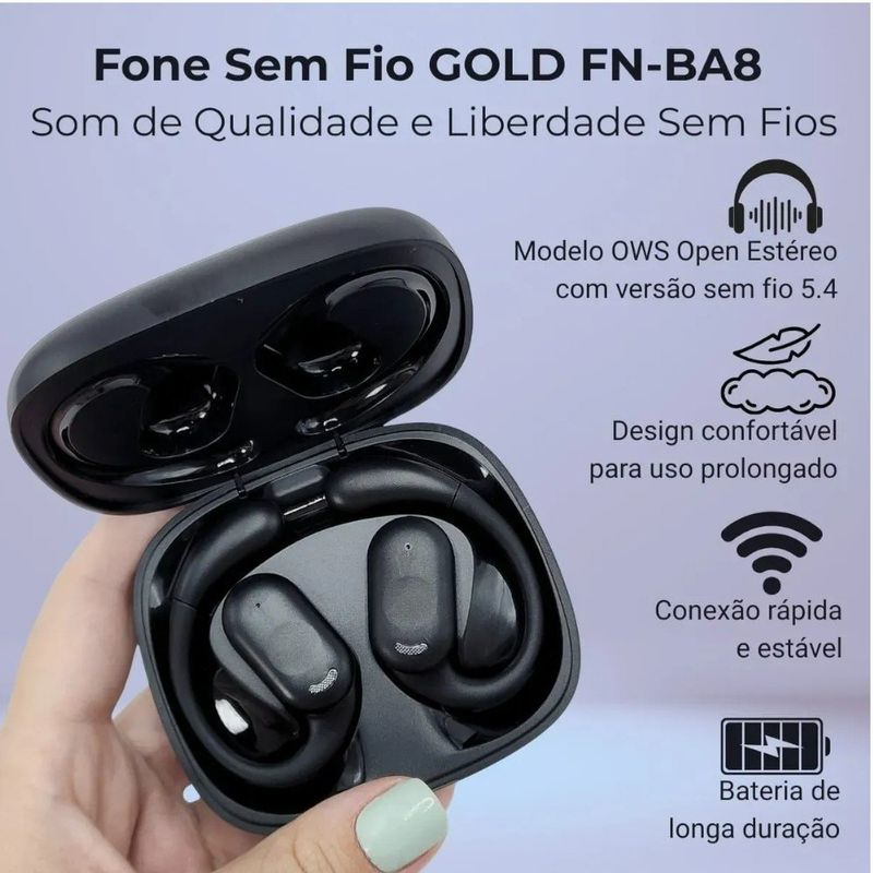 fone de ouvido bluetooth a'gold fn-ba8 preto (mp)