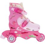 patins triline com kit de segurança fênix rosa tl-01r