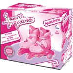 patins triline com kit de segurança fênix rosa tl-01r