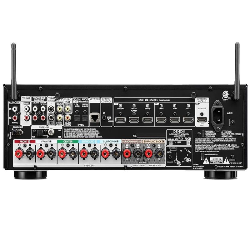 receptor receiver av denon preto avr x1700h a-bi