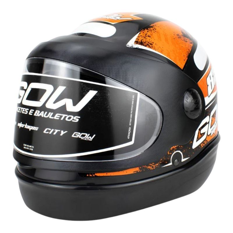 capacete gow interlagos preto e laranja 58 (mp)