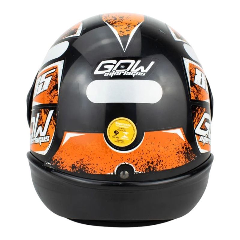 capacete gow interlagos preto e laranja 58 (mp)