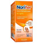 norifer bisglicinato ferroso 50mg/ml 3ml gotas sabor doce de leite arte nativa